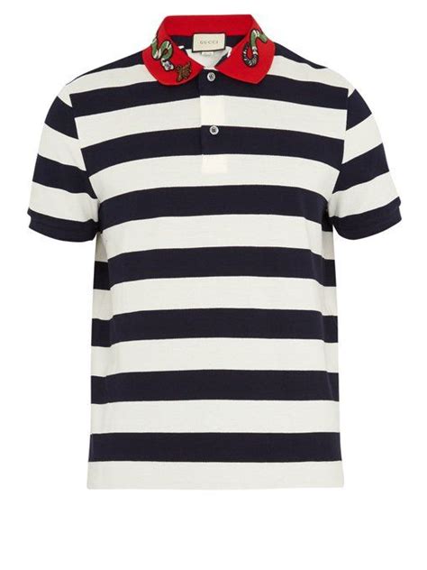 gucci polo snake cheap|gucci navy striped polo shirt.